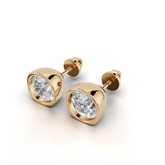 Bezel-Set Moissanite Stud Earrings